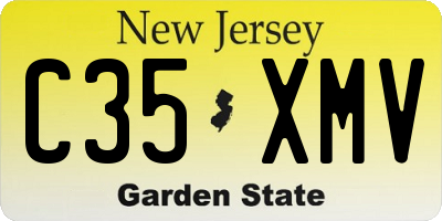 NJ license plate C35XMV