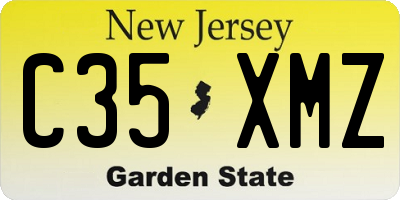NJ license plate C35XMZ