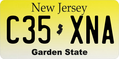 NJ license plate C35XNA