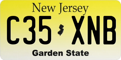 NJ license plate C35XNB