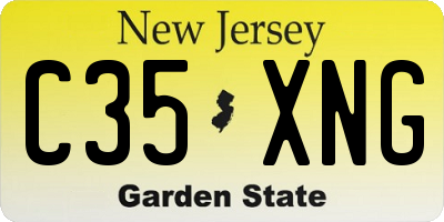 NJ license plate C35XNG