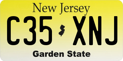NJ license plate C35XNJ