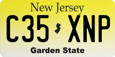 NJ license plate C35XNP