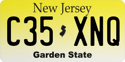 NJ license plate C35XNQ