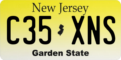 NJ license plate C35XNS
