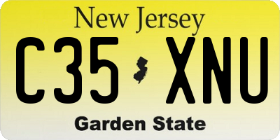 NJ license plate C35XNU