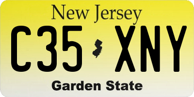 NJ license plate C35XNY