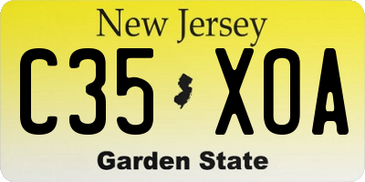 NJ license plate C35XOA