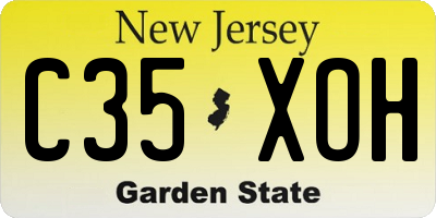 NJ license plate C35XOH