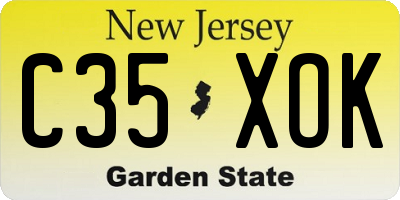 NJ license plate C35XOK