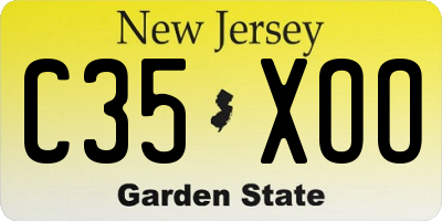 NJ license plate C35XOO