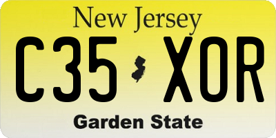 NJ license plate C35XOR