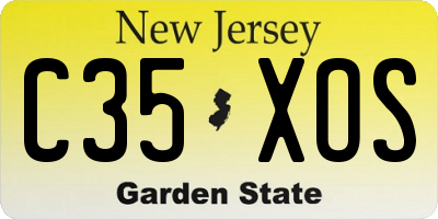 NJ license plate C35XOS