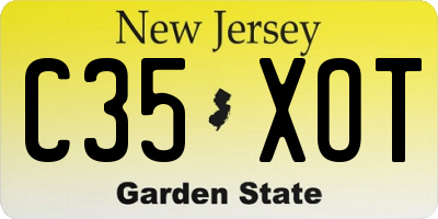 NJ license plate C35XOT