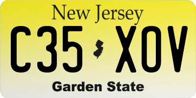 NJ license plate C35XOV
