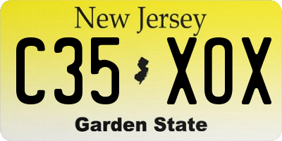 NJ license plate C35XOX