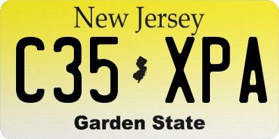 NJ license plate C35XPA