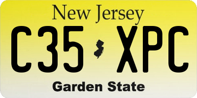 NJ license plate C35XPC