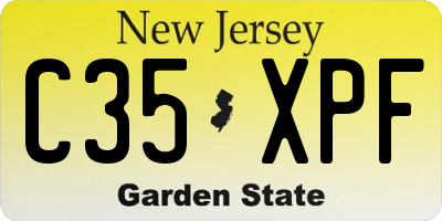 NJ license plate C35XPF