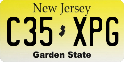 NJ license plate C35XPG