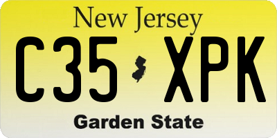 NJ license plate C35XPK