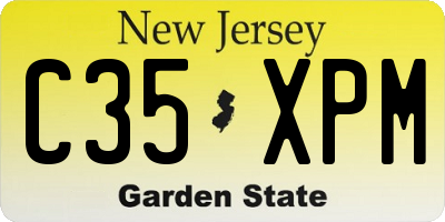 NJ license plate C35XPM