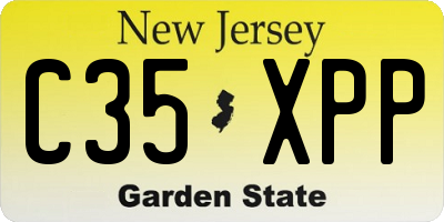 NJ license plate C35XPP