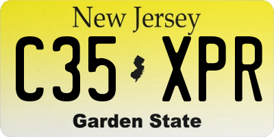 NJ license plate C35XPR