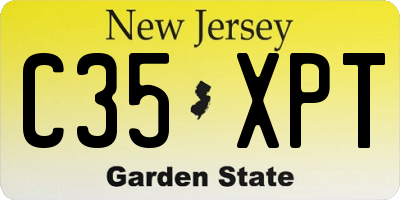 NJ license plate C35XPT