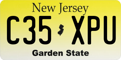 NJ license plate C35XPU