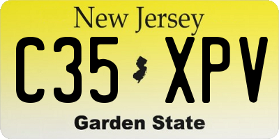 NJ license plate C35XPV