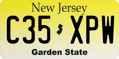NJ license plate C35XPW