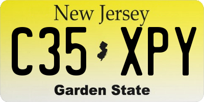 NJ license plate C35XPY
