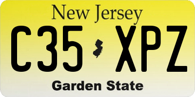 NJ license plate C35XPZ