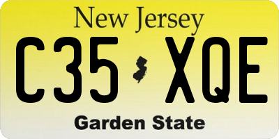 NJ license plate C35XQE