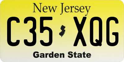 NJ license plate C35XQG
