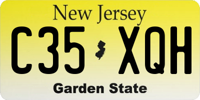 NJ license plate C35XQH