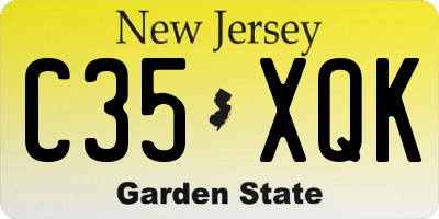 NJ license plate C35XQK