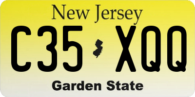 NJ license plate C35XQQ