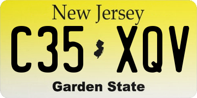 NJ license plate C35XQV