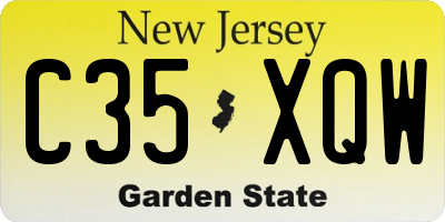 NJ license plate C35XQW