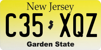 NJ license plate C35XQZ