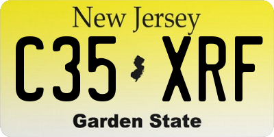 NJ license plate C35XRF