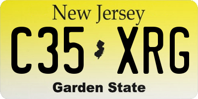 NJ license plate C35XRG