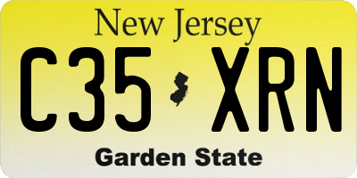 NJ license plate C35XRN
