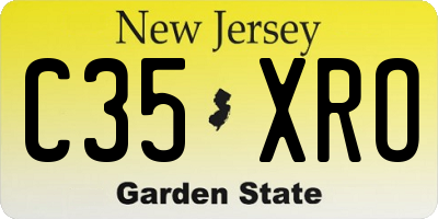 NJ license plate C35XRO