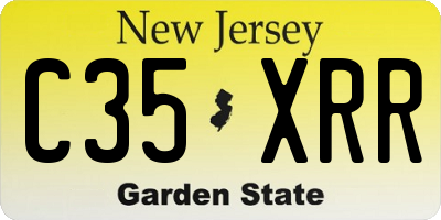 NJ license plate C35XRR