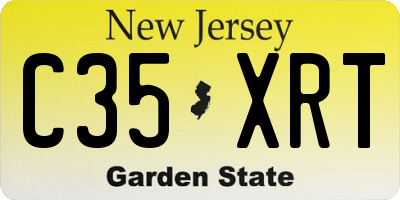 NJ license plate C35XRT