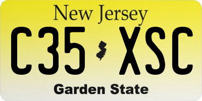 NJ license plate C35XSC