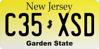 NJ license plate C35XSD